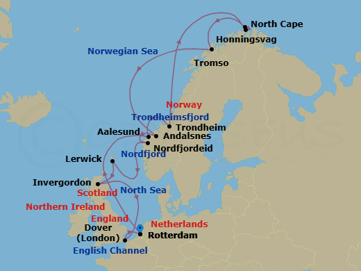 Itinerary map