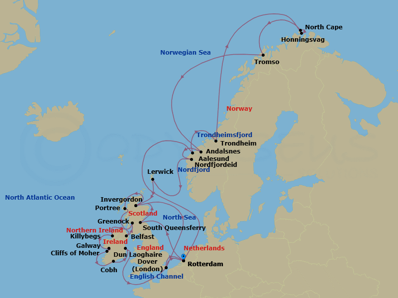 Itinerary map