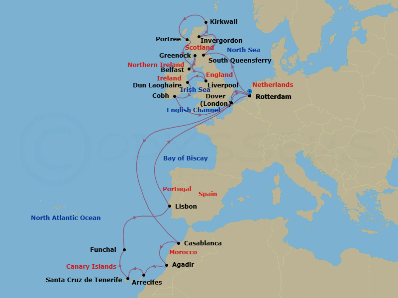 Itinerary map