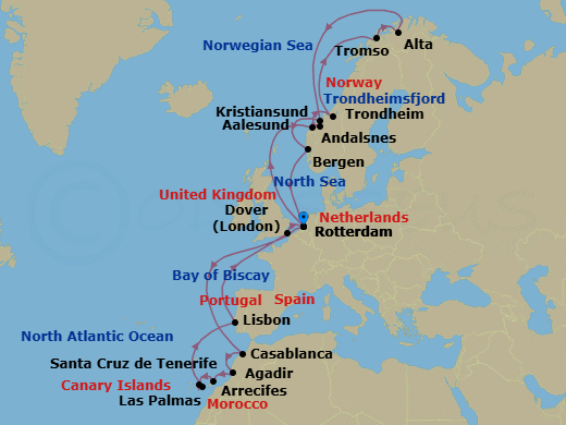 Itinerary map
