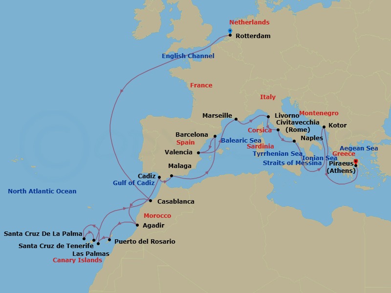 Itinerary map