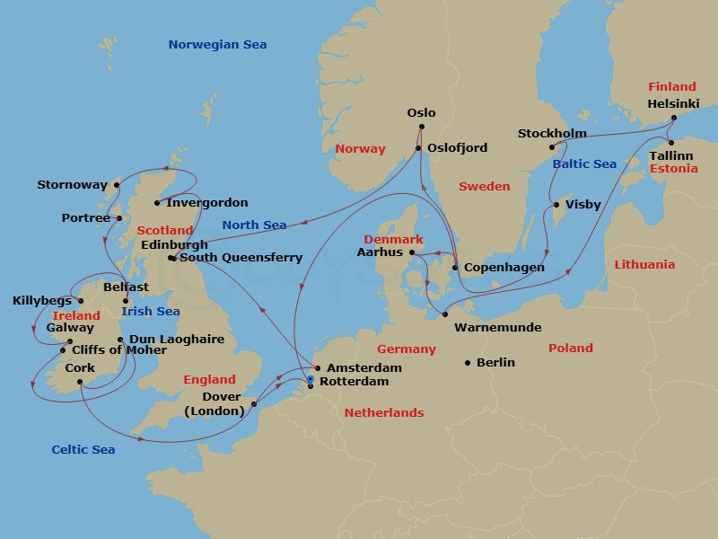 Itinerary map