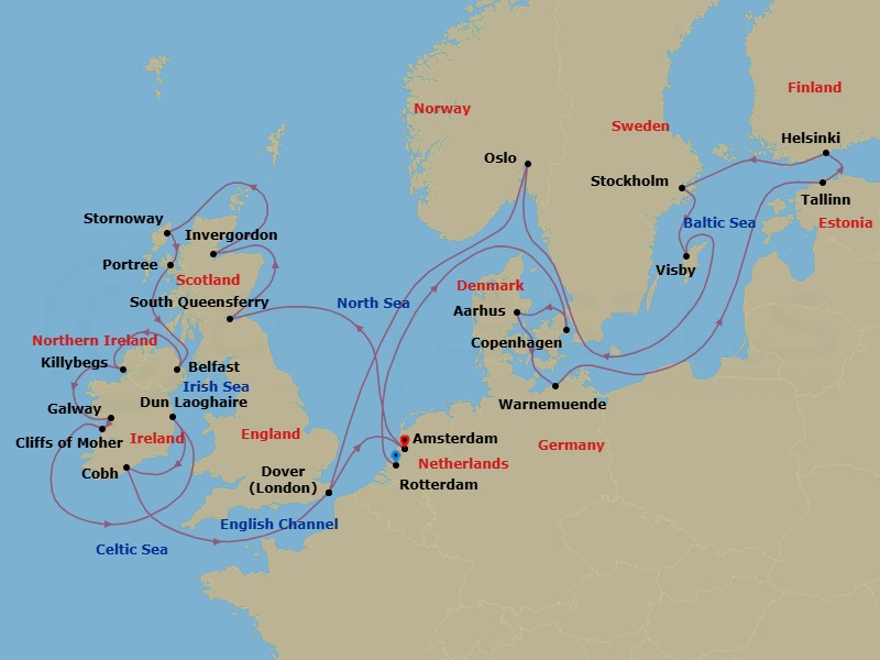 Itinerary map