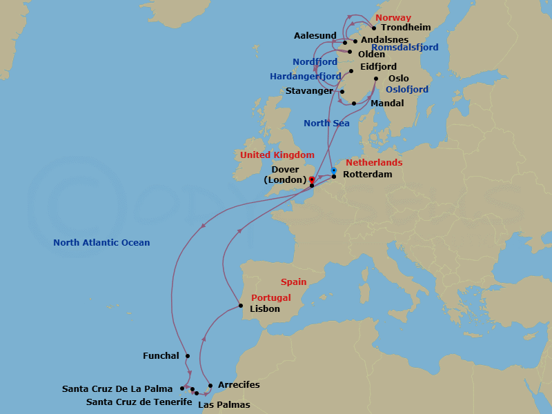 Itinerary map