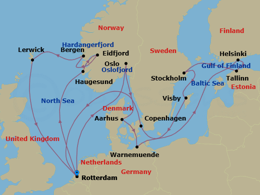 Itinerary map