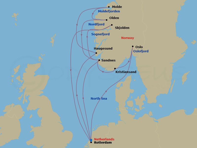 Itinerary map