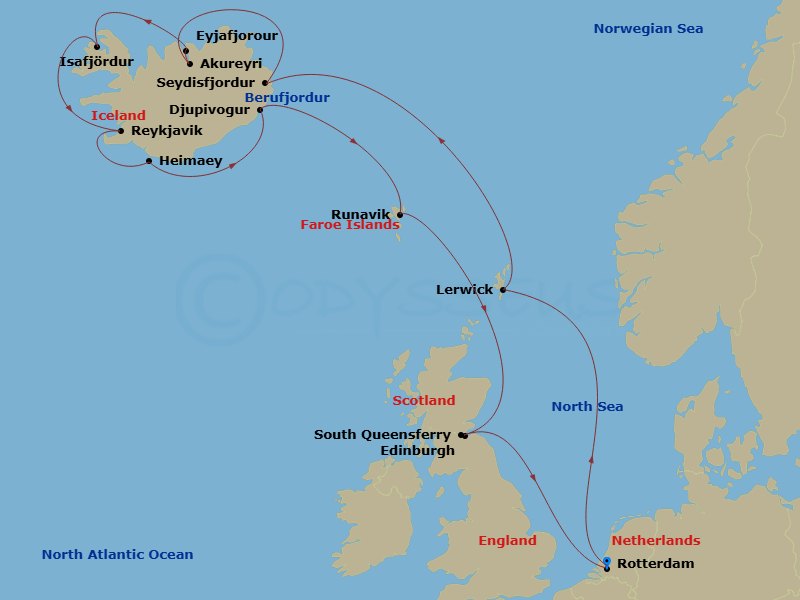 Itinerary map