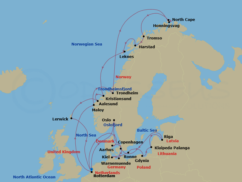 Itinerary map