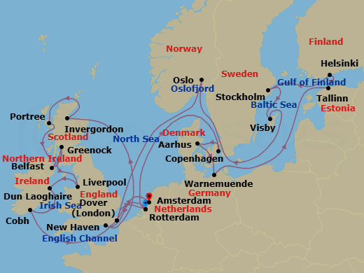 Itinerary map