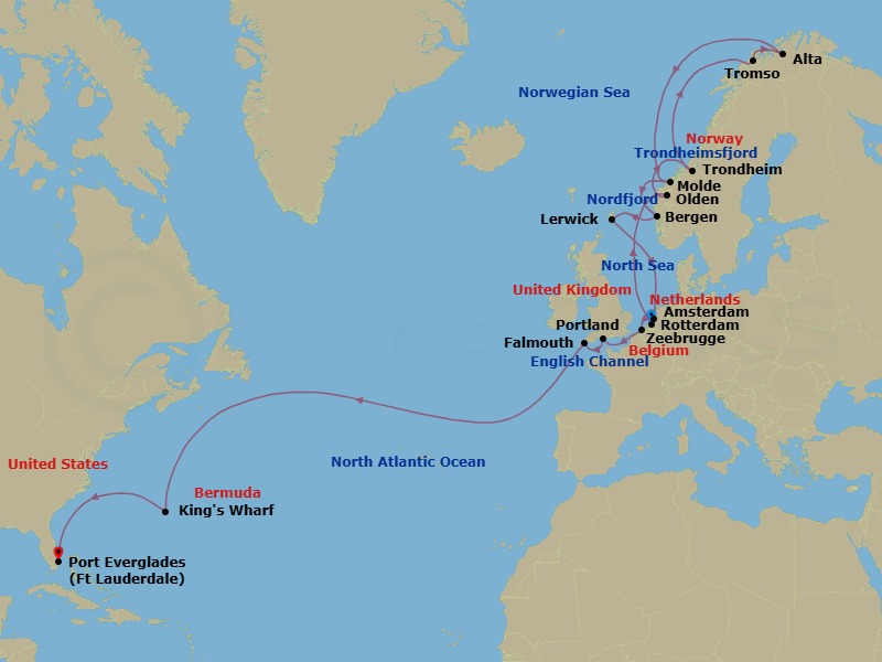 Itinerary map