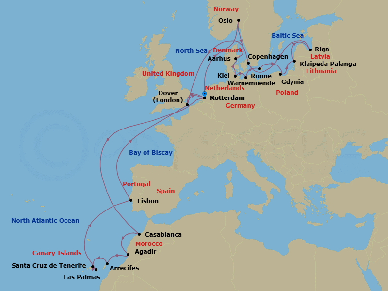 Itinerary map