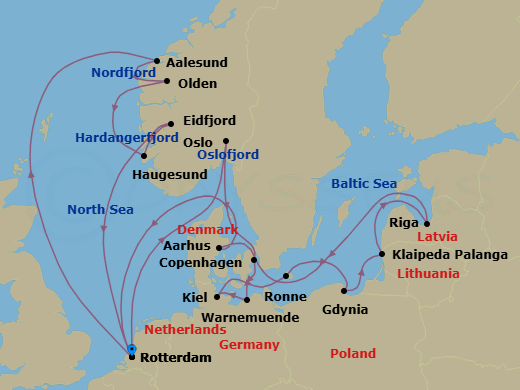 Itinerary map