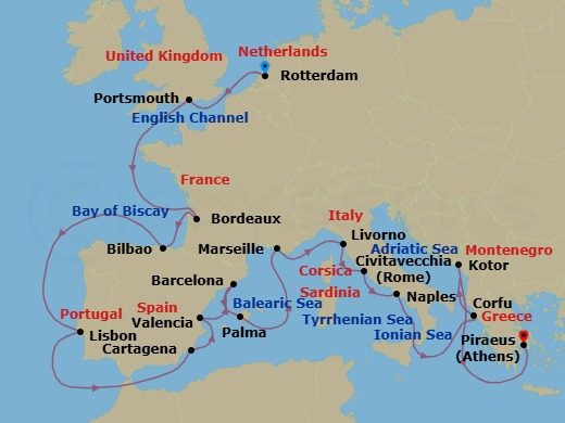 Itinerary map