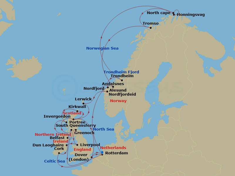 Itinerary map