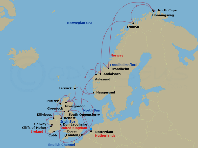 Itinerary map