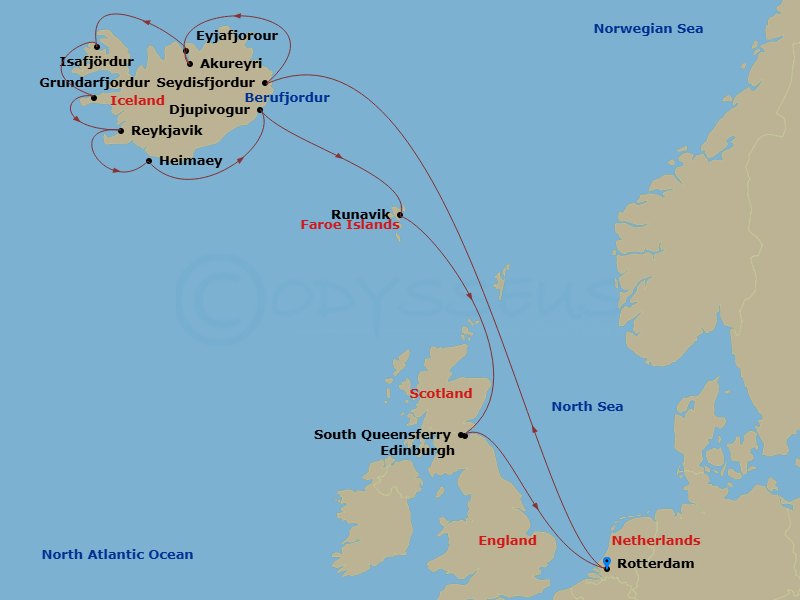 Itinerary map