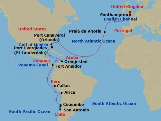 Itinerary map