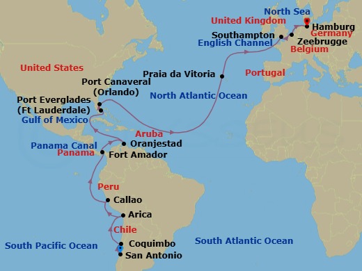 Itinerary map