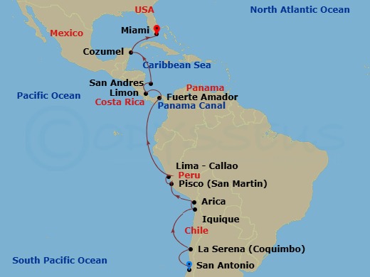 Itinerary map