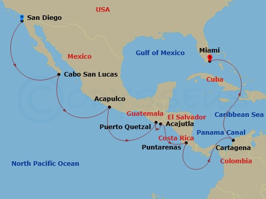 Itinerary map