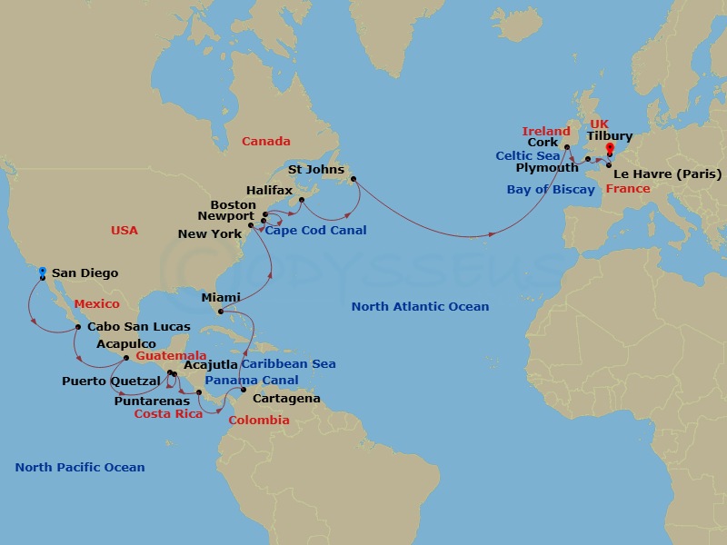Itinerary map
