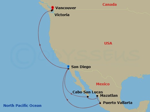 Itinerary map