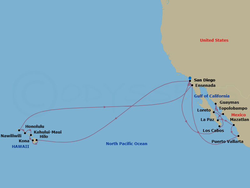 Itinerary map