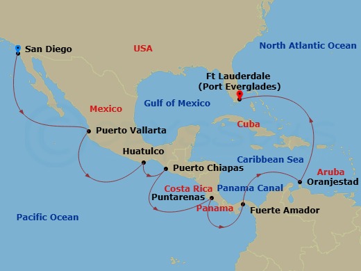 Itinerary map