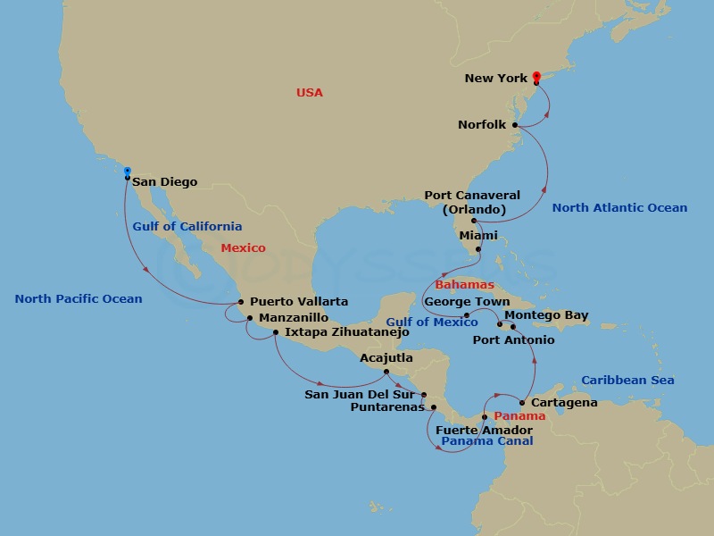 Itinerary map