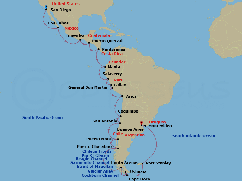 Itinerary map