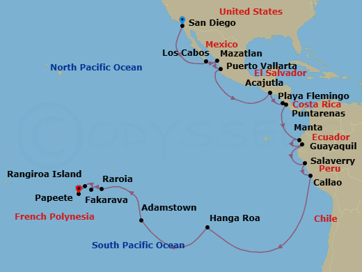 Itinerary map