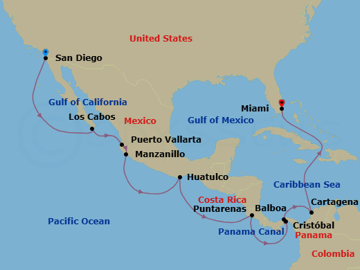 Itinerary map