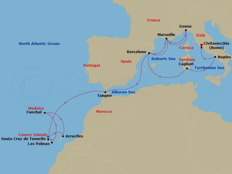 Itinerary map