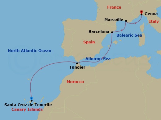 Itinerary map