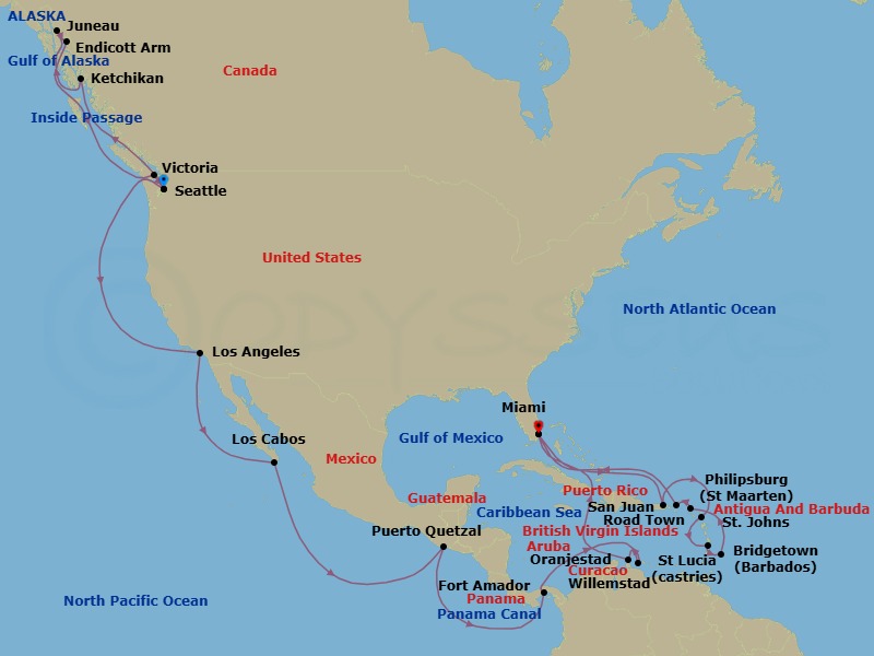 Itinerary map
