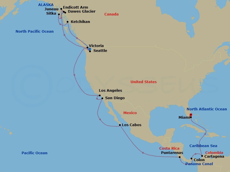 Itinerary map