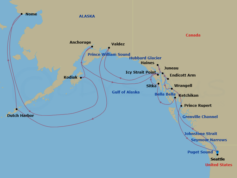 Itinerary map