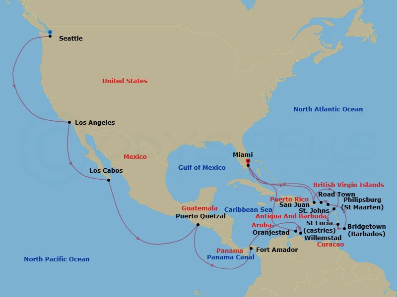 Itinerary map