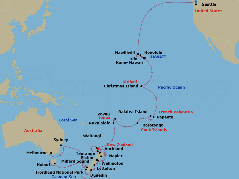 Itinerary map