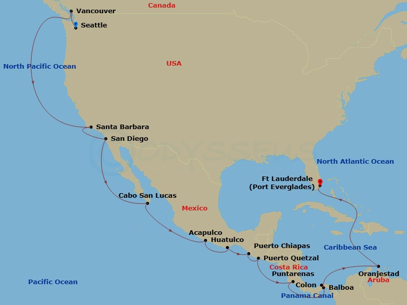 Itinerary map