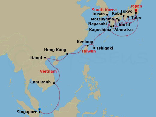 Itinerary map