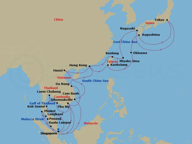 Itinerary map