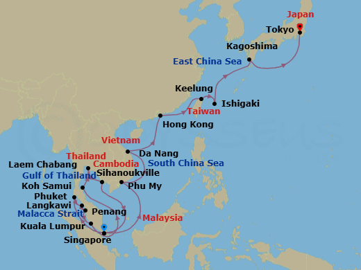Itinerary map