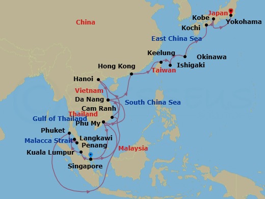 Itinerary map