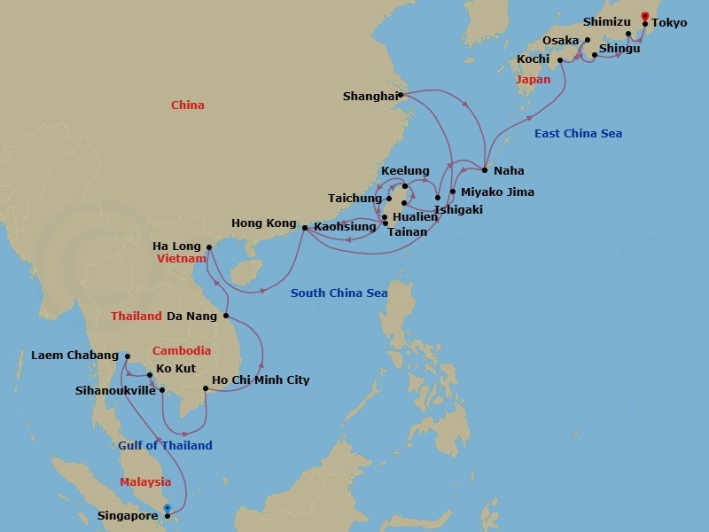 Itinerary map