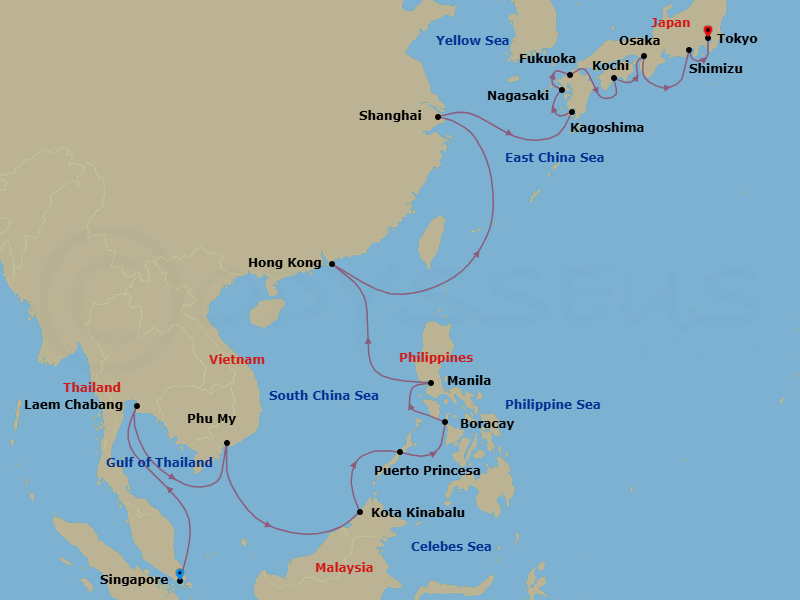 Itinerary map