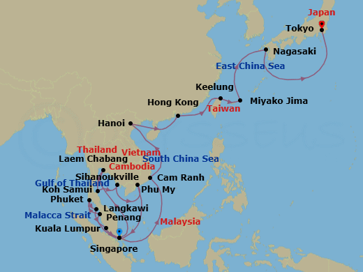 Itinerary map