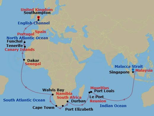 Itinerary map