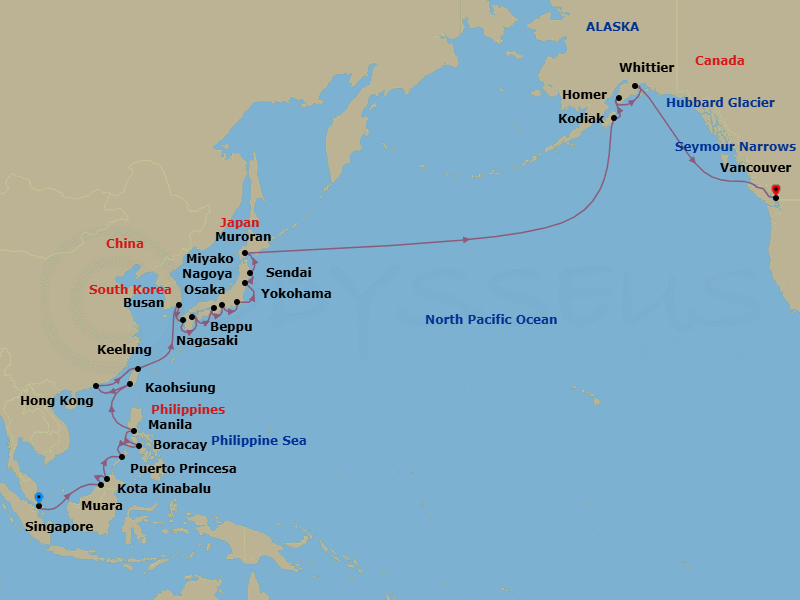 Itinerary map