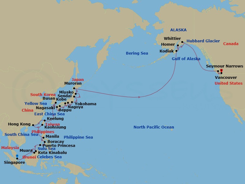Itinerary map